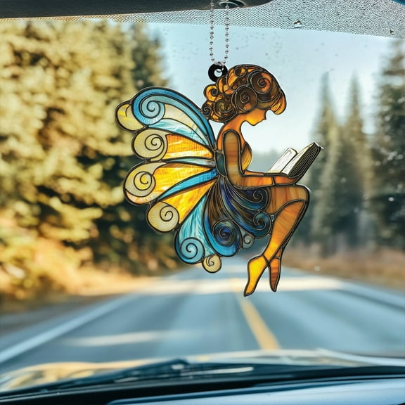 Fairy Window Hanging Acrylic, Car Decoration, Fantasy Suncatcher, Enchanted Light Catcher, Boho Ornament, Mystical Gift, Gift for Dad or Mom, Fairy Tale Sunlight Decor