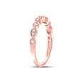 thumbnail image 3 of FB Jewels 10kt Rose Gold Womens Round Diamond Milgrain Stackable Band Ring 1/6 Cttw, 3 of 4