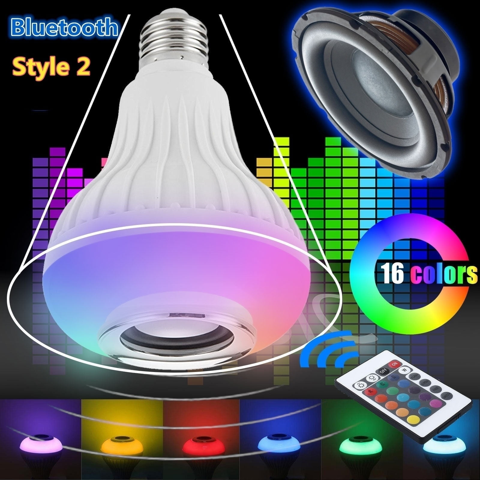 E27 LED RGB Bulb Bluetooth Wireless Smart Music Audio Speaker Light XRAU XI 