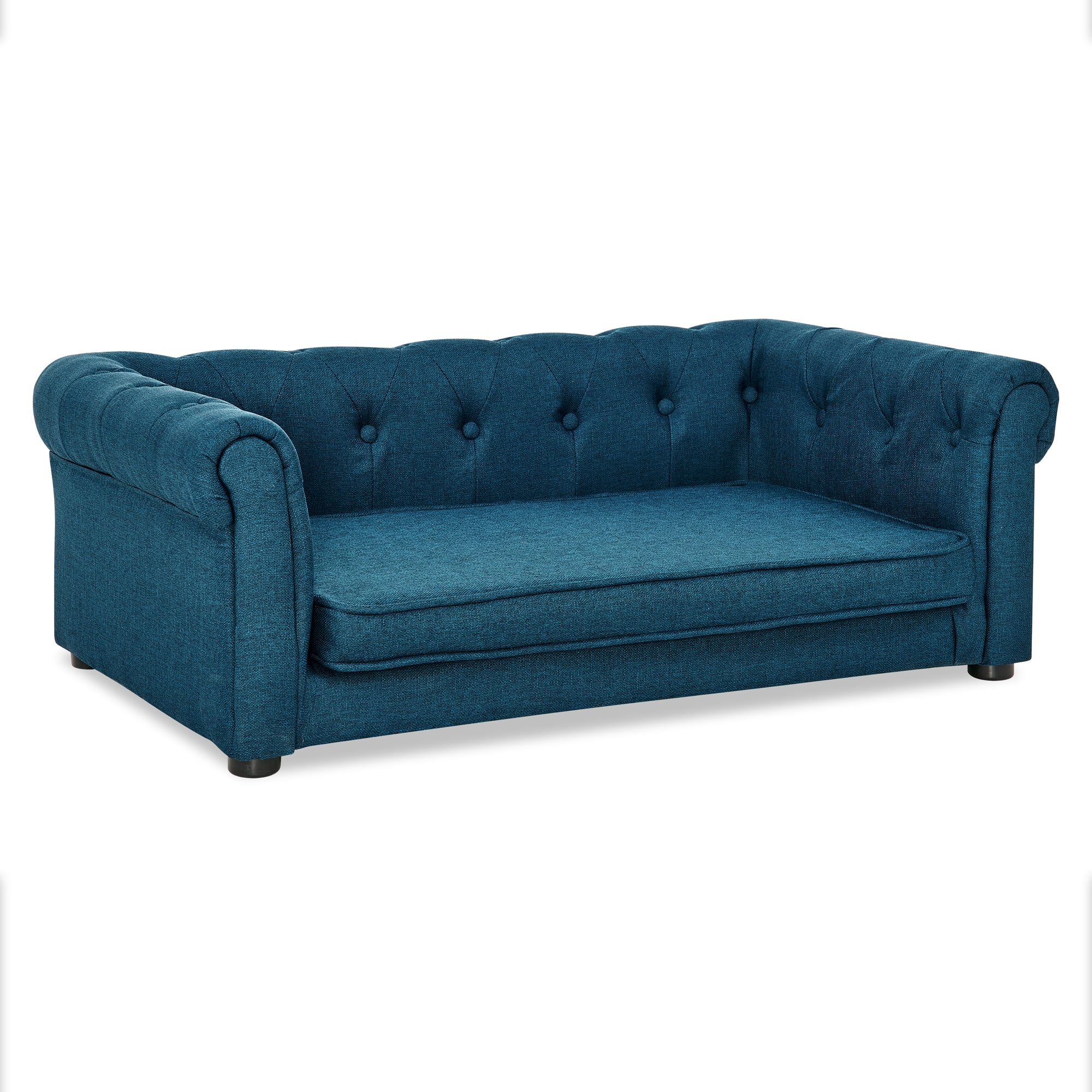 Noaman Elevated Dog Sofa Bed for Small & Medium Dogs, 40"x23"x14" Blue Pet Couch with Foam Padding, Durable & Stylish Raised Dog Bed, Supports Up to 100lbs