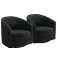 thumbnail image 1 of Gymax Ensemble de 2 Chaises Pivotantes Modernes en Velours avec Base en Métal, 1 of 10