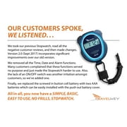 Digital Stopwatch - No Bells, No Whistles, Simple Basic Operation, Silent, Clear Display, ON/Off, Child Friendly, AAA Batteries (Included), Black