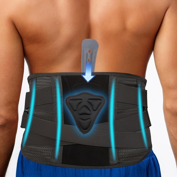 Caspe Back Brace for Lower Back Pain Relief, Adjustable Lumbar Support for Men & Women with Removable Pad,Ergonomic 3D Knit Fabric,Breathable Design for Sciatica,Herniated Disc,Daily Support, Medium