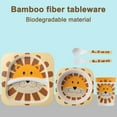 thumbnail image 3 of 5-piece Eco Friendly Bamboo Fiber Children's -Dinnerware -Cute Animal Designs Kids Dinnerware Sets, Dishwasher Safe Little lion, 3 of 8