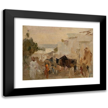 Jan Ciaglinski 14x12 Black Modern Framed Museum Art Print Titled - Street in Udaipur. from the Journey to India (1907)