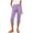 Purples, variant on Yoga Capris Linen New Women's Sport Capris Casual Elastic Waist Cropped Trousers with Pocket Straight Leg Split Hem Capris with Button Decor