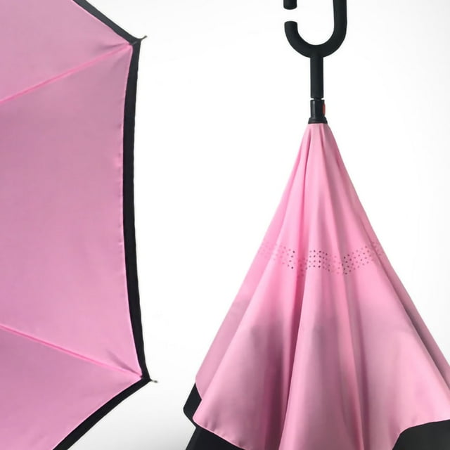 Upside Down Umbrella,Double Reverse Umbrella Fiber Reverse Umbrella Double Layer Inverted Umbrella Rapid Response