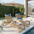 thumbnail image 3 of Abstract Waves Outdoor Chaise Lounge Pillows White Gold Blue Ocean Oil Painting Style Lumbar Pillows with Insert Adjustable Elastic Strap Headrest Pillow for Recliner Patio Chair 2 Pack 11x16 Inch, 3 of 9