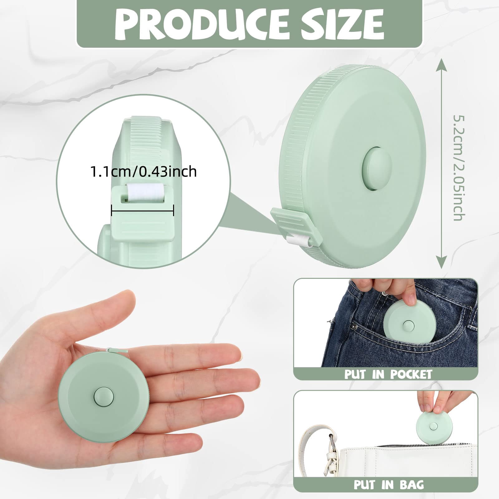SINTOBIZZY 100pcs 60-Inch Soft Tailor Measuring Tape Retractable | Small Flexible Body Sewing Ruler, Dual-Sided Cloth Tape Measure for Sewing, Crafting, and Body Measurements