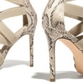 thumbnail image 5 of JeashCHAT Womens High Heels Crisscross Strappy Gladiator Peep Toe Snake Print Stilettos Dressy Pumps Sandals for Prom Party, 5 of 7