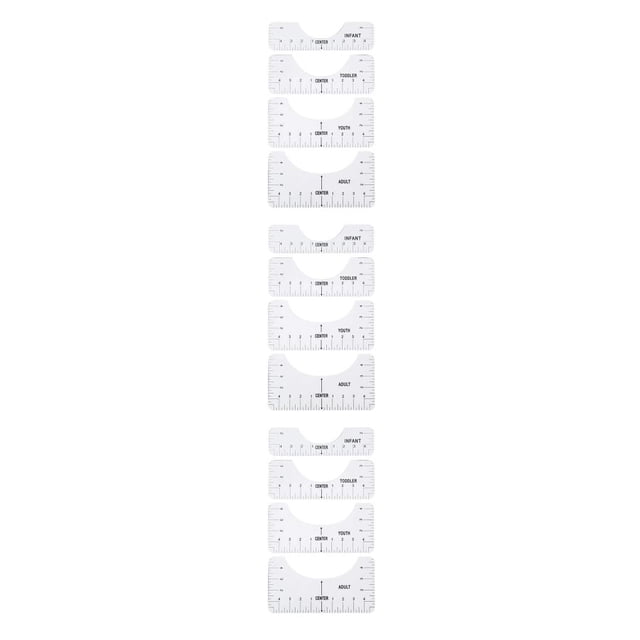 Kenally Juego de reglas de alineación de camisetas de 4 piezas, guía gráfica para manualidades, medición de centrado, ubicación, Type1 NO1
