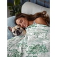 thumbnail image 3 of Green Botanical Twim XL Size Flat Sheet, Wrinkleproof & Fadeproof Cooling Flat Bed Sheet Only, Watercolor Spring Floral Summer Breathable Soft Bedding Top Sheets 66 x 102 Inches, 3 of 8