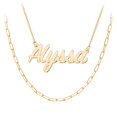 thumbnail image 4 of Personalized Name Necklace Layering Set with Paper Clip Chain, 4 of 8