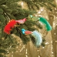 thumbnail image 2 of Holiday Peak Vintage Glass Bird Clip-On Ornaments, Set of 3 in Assorted Colors with Feather Accents, 2 of 9