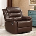 thumbnail image 4 of Bonzy Home Modern Comfort Reclining Chair Breathable Faux Leather Recliner Chairs, Brown, 4 of 7