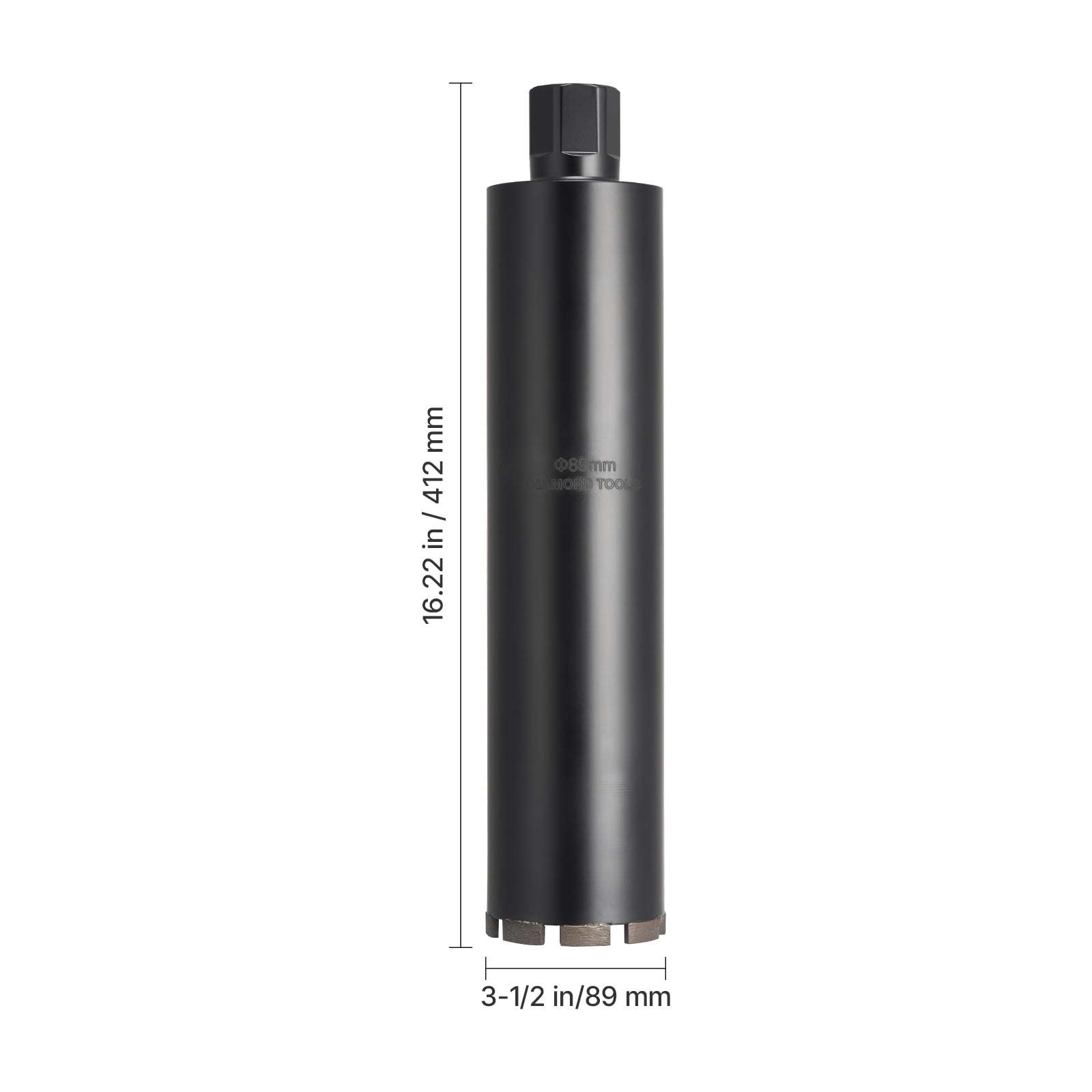KFFKFF 3-1/2 inch Diamond Core Drill Bit, 14 inch Depth, 1-1/4 in-7 Thread, Durable Wet Core Bit for Concrete, Brick, and Masonry Applications