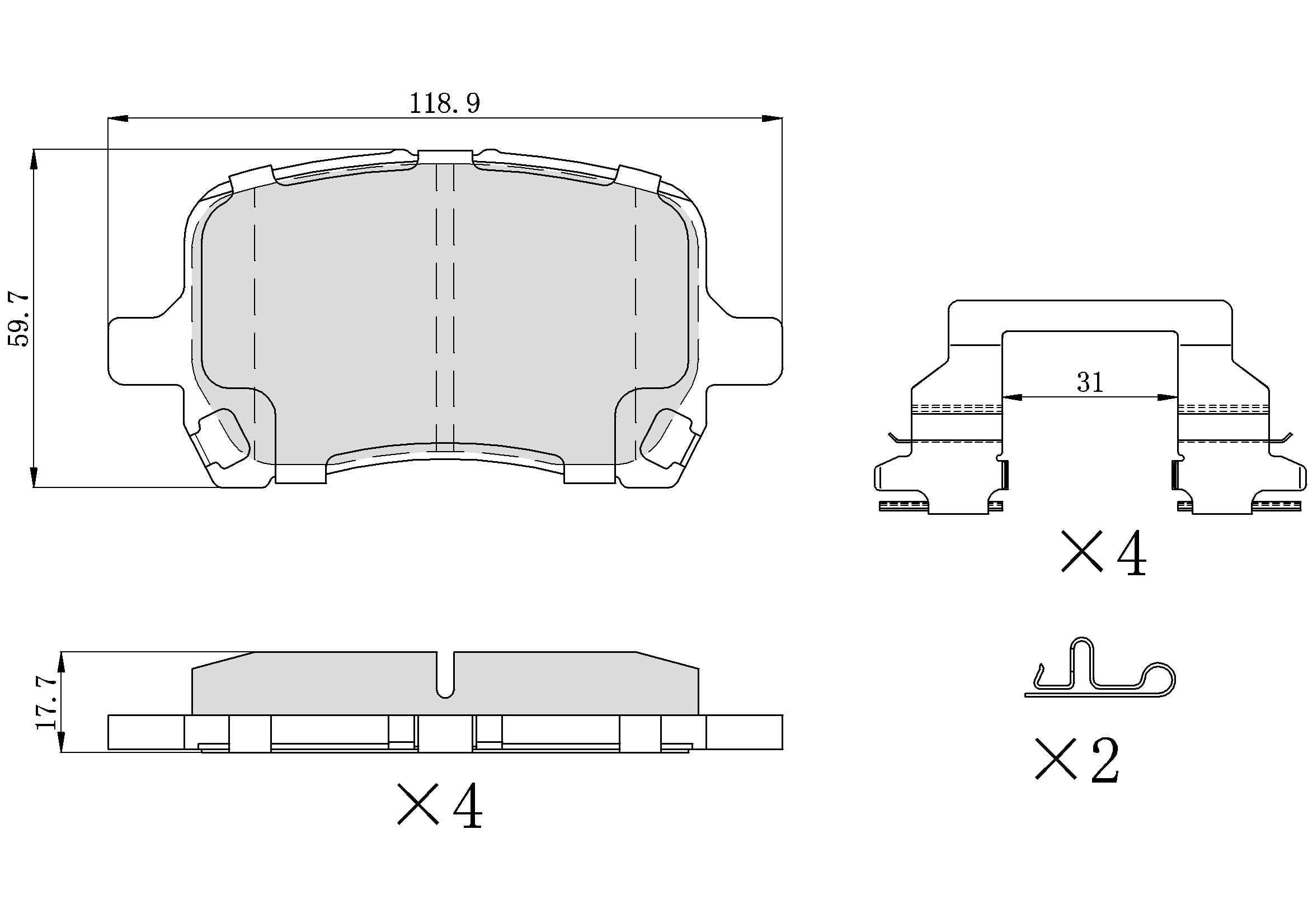 Winstop Brake Pad Set, Front WS.1160.0.C, Chevrolet Malibu 2008-2007
