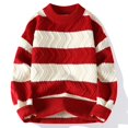 thumbnail image 2 of 2023 Nuevo Otoño Invierno Calidad Superior Lujo Rayas Navidad Suéteres Moda Coreana Suéteres Para Hombre Suéter Grueso Y Suelto Para Hombre, 2 of 5