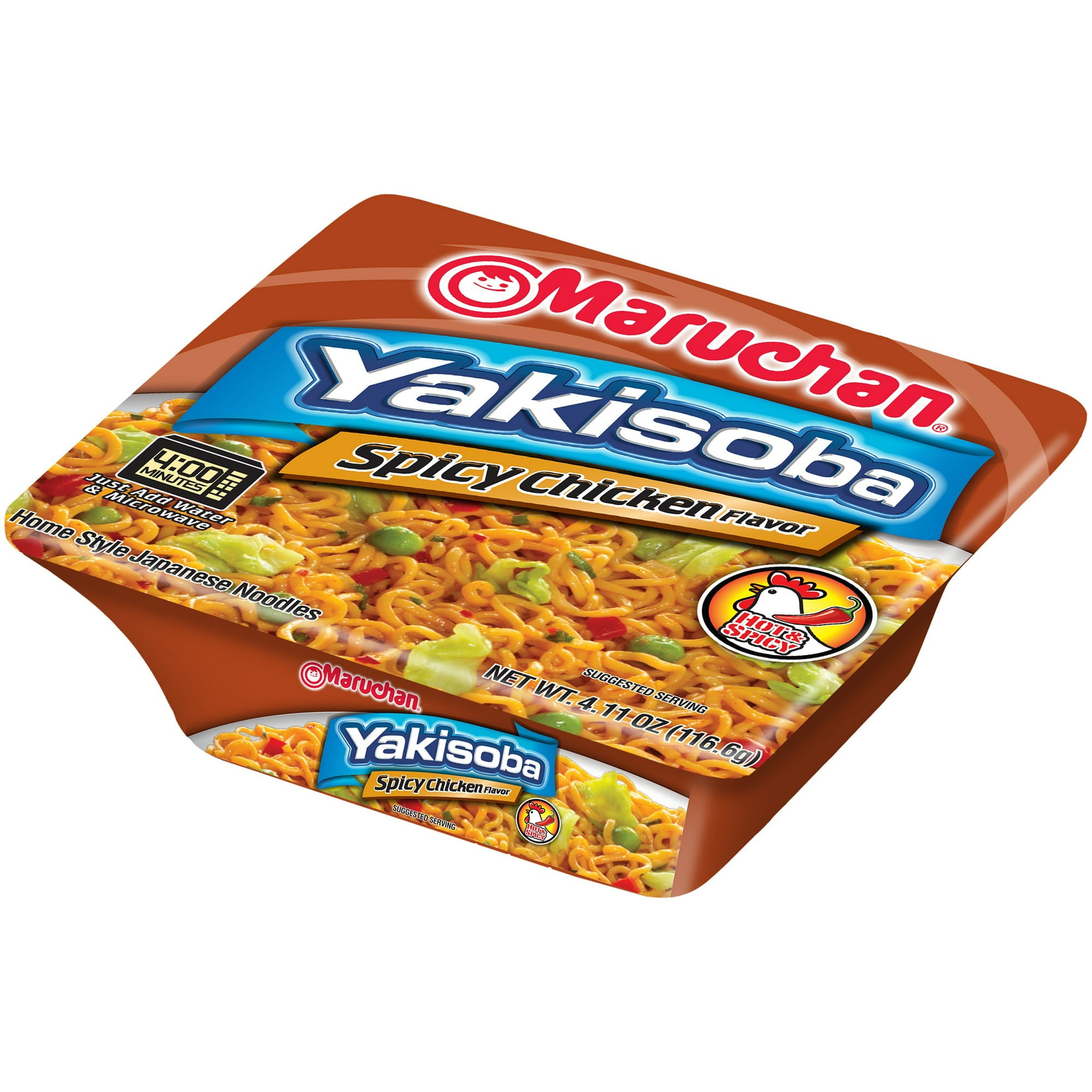 Yakisoba Asian Style Spicy Chicken Flavor Noodles, Pack of 8