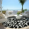 thumbnail image 6 of Addison Rugs Chantille Indoor/Outdoor Transitional Floral Black Washable Round Rug, 8' x 8', 6 of 6
