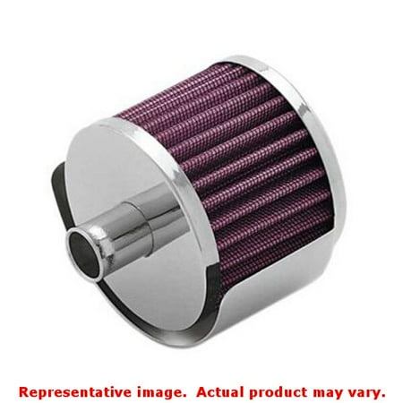 Powder Coated Vent Cover - K&N Universal Filter - Crankcase Vent Filters 62-1030 Black Powder Coated Fits: