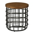 thumbnail image 2 of Urban Designs Carie Black Textured Finished Metal Distressed Wood Accent Table, 2 of 4