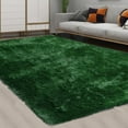 thumbnail image 3 of Fluffy Area Rug, Modern Abstract Fluffy Area Rug Indoor Soft Area Rug Faux Area Rug for Bedroom Living Room, Green, 9' x 12', 3 of 8