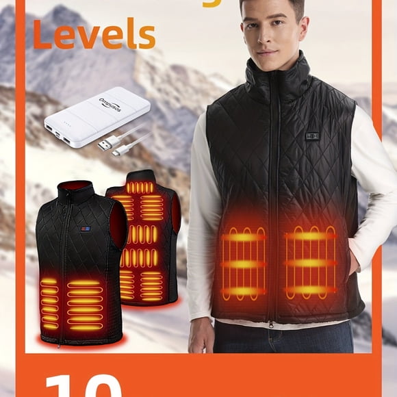 Dosaele Heated Vest For Men With Battery Pack Included Rechargeable With 9 Heating Zones Light Weight Warm Vest Up To 10 Hours Of Use 3 Heating Levles For Winter Outdoor Hunting