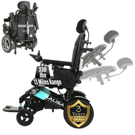 Electric Wheelchair, Foldable Lightweight All Terrain Power Wheelchairs for Adults, Auto Reclining Backrest, Motorized Wheel Chair, Lightweight All Terrain (Special Edition)