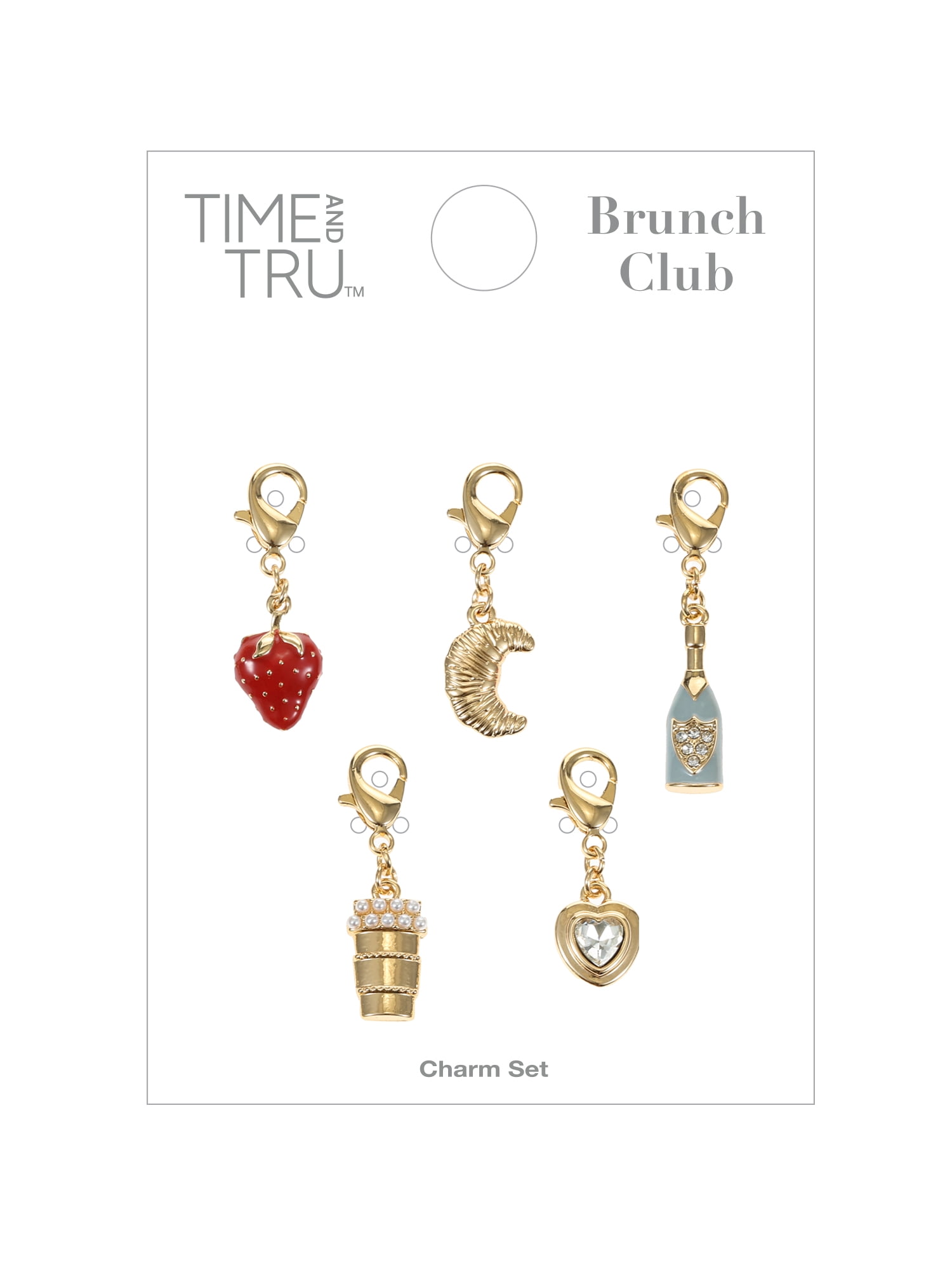 Time and Tru Goldtone Multi Charm Set, Sunday Brunch, 5 Pieces