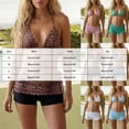 thumbnail image 3 of Leey-World 2 Piece Y2k Polka Dot Halter Bikini with Shorts 2000s Bathing Suit Set Summer Vacation Cute Beach Tankini Swimsuit(Brown,M), 3 of 5