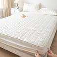 thumbnail image 1 of Quilted Waterproof Bed Cover Set - Ice Silk Mattress Protector, Breathable Cooling Topper, Beige, JKODE, 1 of 8