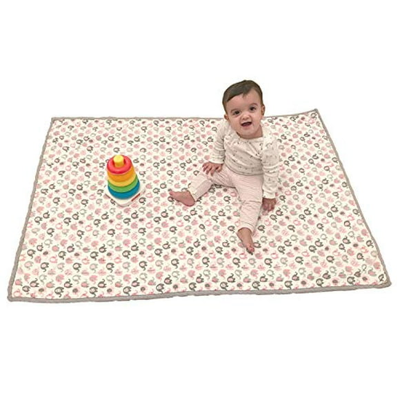 Effe Bebe Vera Elephant Cotton Quilt (Petal Grey) 36'x50'
