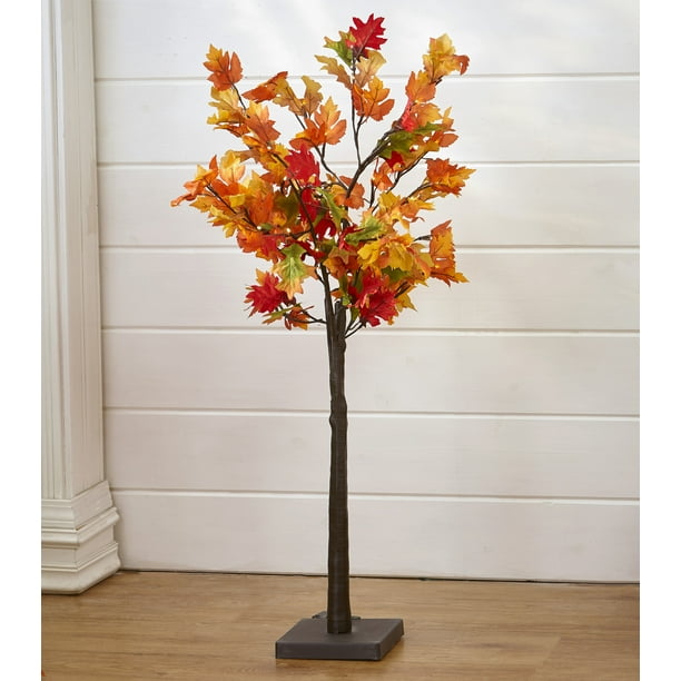 Lighted Artificial Tree With Autumn, Outdoor Lighted Faux Trees