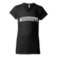 thumbnail image 2 of Wild Bobby State of Mississippi College Style Women Standard V-Neck Tee, 2 of 6