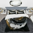 thumbnail image 2 of Designart "Subtle Elegance in Black and Gold X" Abstract Bedding Covert Set - Modern Black Bed Set With 1 Shams, 2 of 6