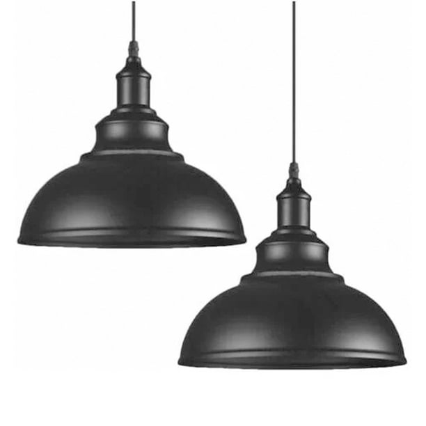 Lámpara de techo vintage de metal para restaurante, iluminación colgante industrial con efecto superior, luminarias colgantes negras seguras y protegidas, fácil de instalar con compromiso de garantía