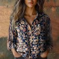 thumbnail image 2 of Womens Button V Neck Long Sleeve Shirts Oversized Blouses Tops Cotton Classic Collared Casual Lightweight Blouses, 2 of 2