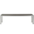 thumbnail image 2 of Modway Shore Aluminum Wood Plastic Outdoor Patio Bench in Silver/Gray, 2 of 4