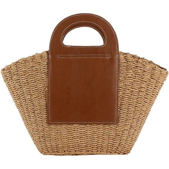 NANAHuang Casual Straw Handbags for Women Rattan Woven Hobo Tote Bag Large Summer Beach Purse Casual Satchel for Vacation