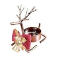 thumbnail image 2 of AuroraX Christmas Reindeer Tealight Candle Holder Brown Festive Metal Votive Stand Rustic Tabletop Centerpiece Decor Valentines Day Gift, 2 of 6