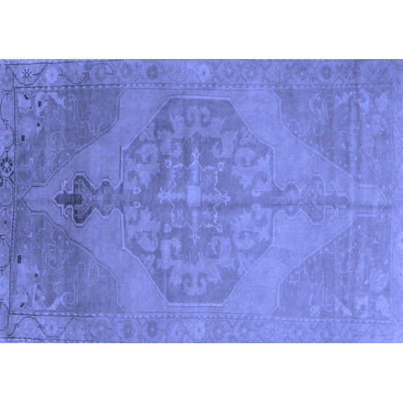 Ahgly Company Machine Washable Indoor Rectangle Abstract Blue Contemporary Area Rugs, 8' x 12'