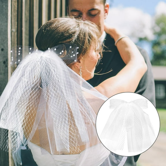 FONWILYO 1Pcs Wedding Veils for Brides Short Bridal Veil for Women Photography
