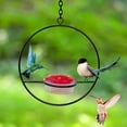 thumbnail image 6 of EUDIDV Suet Bird Feeder Handcrafted Circular Hanging Metal Hummingbird Feeder With Red Bowl For Garden Backyard Outdoor Decor Avian Feast Station, 6 of 7