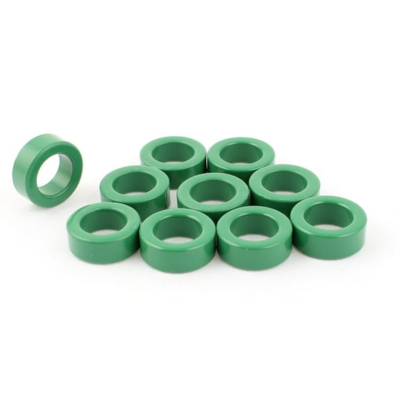 10 Pcs 22mm x 14mm x 8mm Round Green Toroid Ferrite Cores