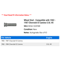 thumbnail image 2 of Wheel Stud - Compatible with 1982 - 1987 Chevy El Camino 5.0L V8 1983 1984 1985 1986, 2 of 2