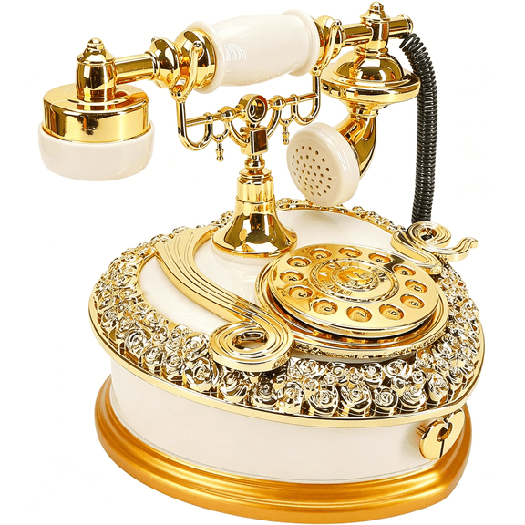 DESIGNICE Vintage Telephone Jewelry Box with Drawer, Heart Shaped Music Box