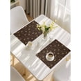 thumbnail image 5 of Brown Floral Placemats Set of 4, Vintage Spring Botanical Flowers Placemats for Dining Table, Place Mats for Kitchen Tabletop, Waterproof Wipeable Dining Table Mats Set, 5 of 9