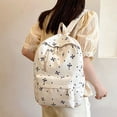 thumbnail image 1 of Weebloom Bow School Backpack For Kids Girls Cute Bow Print Large Capacity Lightweight Versatile Travel Large Bookbag Middle High School College White, 1 of 5
