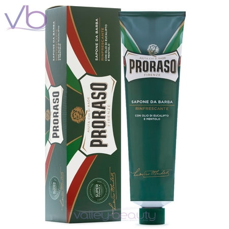 Proraso Sapone Da Barba Rifrescante | Green Shaving Cream inTube with Eucalyptus & Menthol, 150ml
